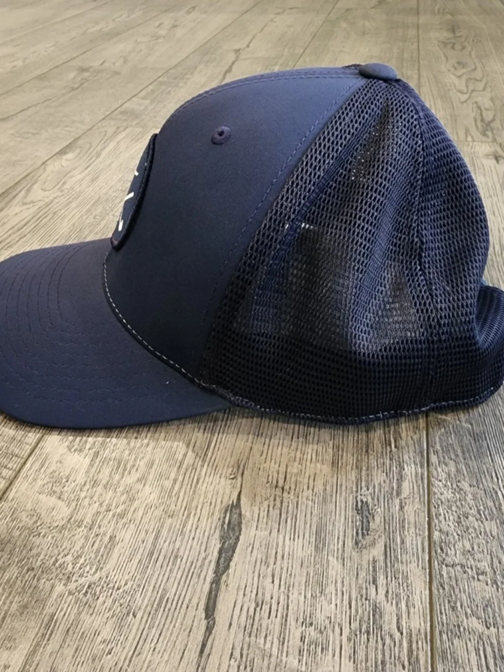Mizuno Cross Clubs Hat FlexFit Tech 110 Cap Snapback Blue Poly Spandex Mash Golf